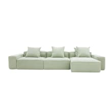 Riley Linen Oatmeal Modular Sofa - 3 Seater Chaise color Linen Oatmeal