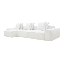 Riley Linen Pure White Modular Sofa - 3 Seater Chaise color Linen Pure White