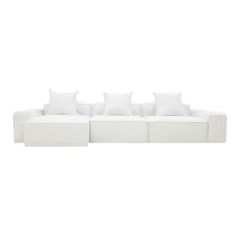 Riley Linen Pure White Modular Sofa - 3 Seater Chaise color Linen Pure White