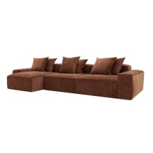 Riley Muse Rust Modular Sofa - 3 Seater Chaise color Muse Rust