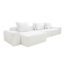 Riley Linen Pure White Modular Sofa - 3 Seater Chaise color Linen Pure White