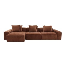 Riley Muse Rust Modular Sofa - 3 Seater Chaise color Muse Rust