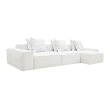 Riley Linen Pure White Modular Sofa - 3 Seater Chaise color Linen Pure White