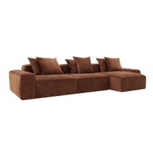 Riley Muse Rust Modular Sofa - 3 Seater Chaise color Muse Rust