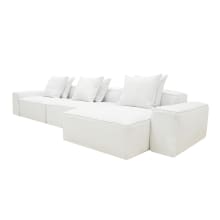 Riley Linen Pure White Modular Sofa - 3 Seater Chaise color Linen Pure White