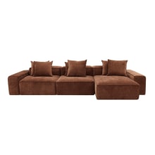 Riley Muse Rust Modular Sofa - 3 Seater Chaise color Muse Rust