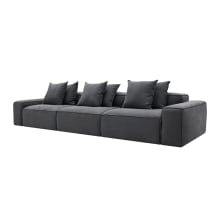 Riley Linen Charcoal Modular Sofa - 3 Seater color Linen Charcoal