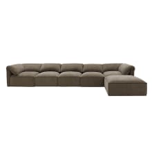 Kai Tribute Walnut Modular Sofa - 5 Seater and Ottoman color Tribute Walnut