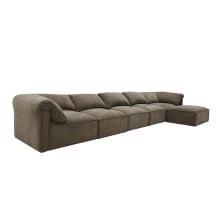 Kai Tribute Walnut Modular Sofa - 5 Seater and Ottoman color Tribute Walnut