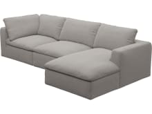 Cloud Deep Boucle Pumice Modular Sofa - 3 Seater Chaise color Boucle Pumice