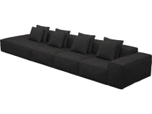 Riley California Charcoal Modular Sofa - 1x Arm, 3x Armless, 1x Left Terminal color California Charcoal