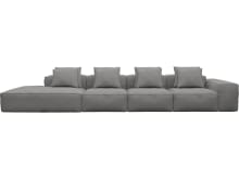 Riley California Slate Modular Sofa - 1x Arm, 3x Armless, 1x Left Terminal color California Slate
