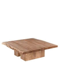Madras Live Edge Natural Acacia Wood Floating Coffee Table color Natural