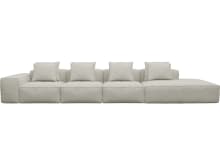Riley California Ivory Modular Sofa - 1x Arm, 3x Armless, 1x Right Terminal color California Ivory