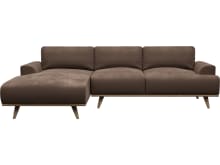 Dane Muse Chocolate Chaise Sofa - 3 Seater color Muse Chocolate