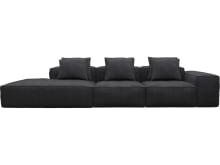 Riley Plaza Flint Grey Modular Sofa - 1x Arm, 2x Armless, 1x Left Terminal color Plaza Flint Grey