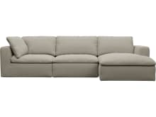Cloud Deep Plaza Natural Modular Sofa - 3 Seater Chaise color Plaza Natural