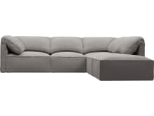 Kai Boucle Pumice Modular Sofa - 4 Seater and Ottoman color Boucle Pumice