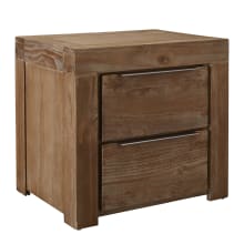 Hobart Bedside Table Rustic Brown - 2 Drawer color Rustic Brown