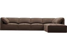 Kai Muse Chocolate Modular Sofa - 5 Seater and Ottoman color Muse Chocolate