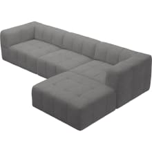 Lucello California Slate Modular Sofa with Ottoman - 4 Piece color California Slate
