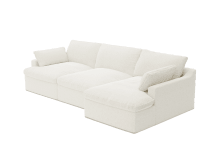 Retreat Boucle Ivory Chaise Sofa - 3 Seater color Boucle Ivory