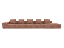 Riley Muse Dusk Modular Sofa - 1x Arm, 4x Armless, 1x Right Terminal color Muse Dusk