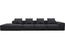 Riley Plaza Flint Grey Modular Sofa - 1x Arm, 3x Armless, 1x Left Terminal color Plaza Flint Grey