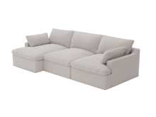 Retreat Boucle Pumice Chaise Sofa - 3 Seater color Boucle Pumice