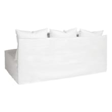 Como Linen Deep Armless Sofa Cover Pure White - 3 Seater color Linen Pure White