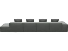 Riley Tribute Storm Modular Sofa - 1x Arm, 3x Armless, 1x Right Terminal color Tribute Storm