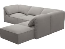 Kai Boucle Pumice Modular Sofa - 4 Seater and Ottoman color Boucle Pumice