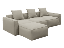 Riley Apt Plaza Natural Sofa - 3 Seater and Ottoman color Plaza Natural