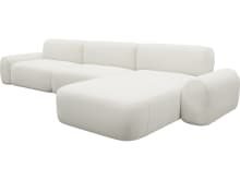 Beckett Tribute Shell Chaise Sofa - 3 Seater color Tribute Shell
