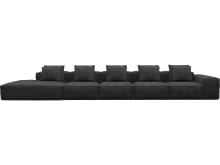 Riley Plaza Flint Grey Modular Sofa - 1x Arm, 4x Armless, 1x Left Terminal color Plaza Flint Grey