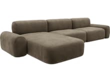 Beckett Tribute Walnut Chaise Sofa - 3 Seater color Tribute Walnut