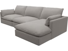Willow Boucle Pumice Chaise Sofa - 3 Seater color Boucle Pumice