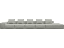Riley Toorak Pebble Modular Sofa - 1x Arm, 4x Armless, 1x Right Terminal color Toorak Pebble