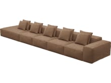 Riley Tribute Chestnut Modular Sofa - 1x Arm, 4x Armless, 1x Left Terminal color Tribute Chestnut