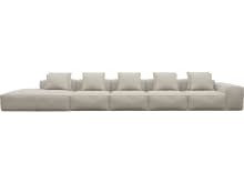 Riley Isla Sea Pearl Modular Sofa - 1x Arm, 4x Armless, 1x Left Terminal color Isla Sea Pearl
