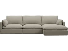 Willow Plaza Natural Chaise Sofa - 3 Seater color Plaza Natural