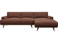 Dane Muse Rust Chaise Sofa - 3 Seater color Muse Rust
