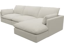 Willow Toorak Pearl Chaise Sofa - 3 Seater color Toorak Pearl