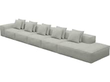Riley Toorak Pebble Modular Sofa - 1x Arm, 4x Armless, 1x Right Terminal color Toorak Pebble