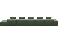 Riley Tribute Dark Jade Modular Sofa - 1x Arm, 4x Armless, 1x Right Terminal color Tribute Dark Jade