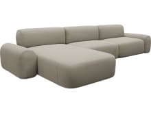 Beckett Plaza Natural Chaise Sofa - 3 Seater color Plaza Natural