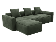 Riley Apt Muse Forest Sofa - 3 Seater and Ottoman color Muse Forest
