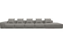 Riley Isla Soft Grey Modular Sofa - 1x Arm, 4x Armless, 1x Right Terminal color Isla Soft Grey