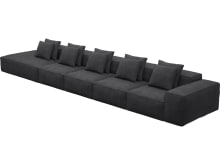 Riley Plaza Flint Grey Modular Sofa - 1x Arm, 4x Armless, 1x Left Terminal color Plaza Flint Grey