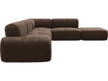 Beckett Muse Chocolate Modular Sofa - 6 Piece color Muse Chocolate